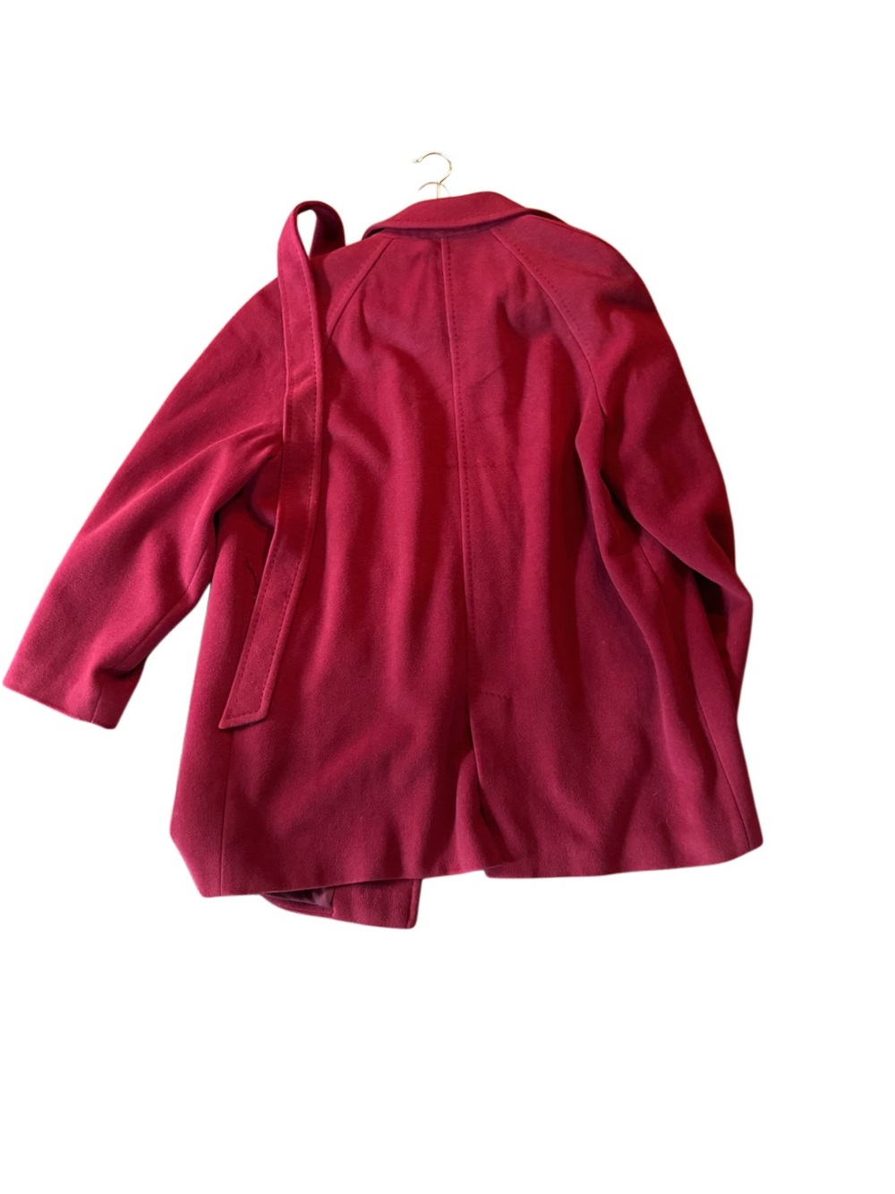 Burberry Red Wool Belted Pea Coat - Picture 11 of 14